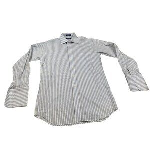 Paul Fredrick Trim Fit Men's 15.5-34 White Imperial Two Ply Cotton Dobby Shirt